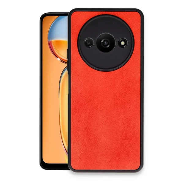 Redmi A3 4G Kılıf Aras Deri Kapak - Kırmızı ürün görseli 1