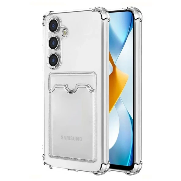 Galaxy S24 Kılıf Kart Şeffaf Silikon - Şeffaf ürün görseli 1