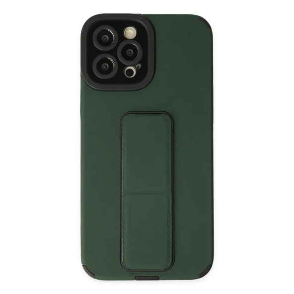 İphone 12 Kılıf Mega Standlı Silikon - Yeşil ürün görseli 1