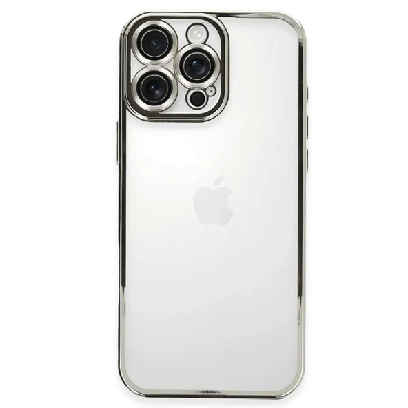 İphone 16 Kılıf Lensli Silikon - Gümüş ürün görseli 1
