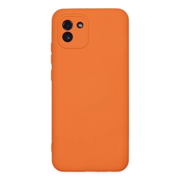 Galaxy A03 Kılıf Nano İçi Kadife Silikon - Turuncu ürün görseli 1