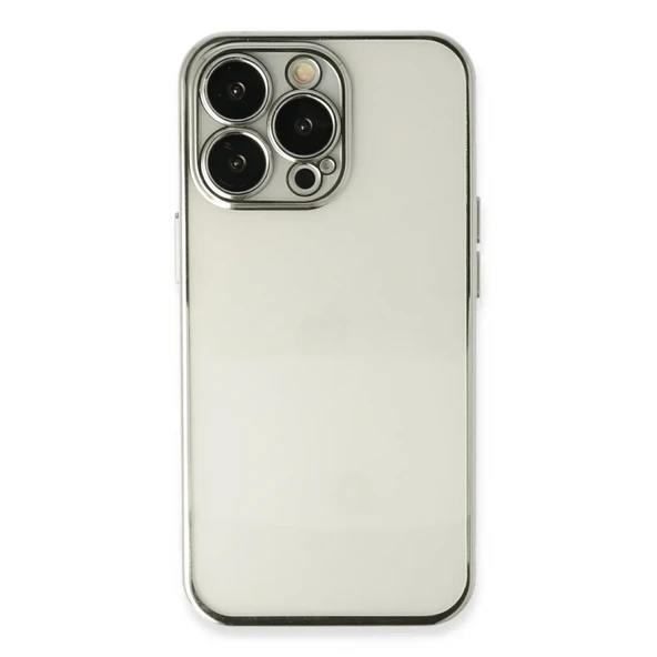 İphone 13 Kılıf Lensli Silikon - Gümüş ürün görseli 1