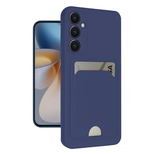 Galaxy S24 Fe Kılıf Kelvin Kartvizitli Silikon - Lacivert ürün görseli 1