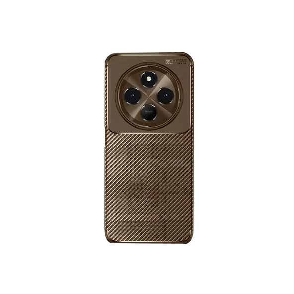 Redmi 14C Kılıf Auto Focus Karbon Kapak - Kahverengi ürün görseli 1