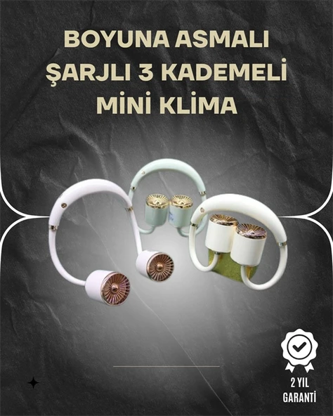 Asılabilir Mini Boyun Fanı | 1000Mah Şarjlı, Turbo Güçlü Rüzgar ürün görseli 1