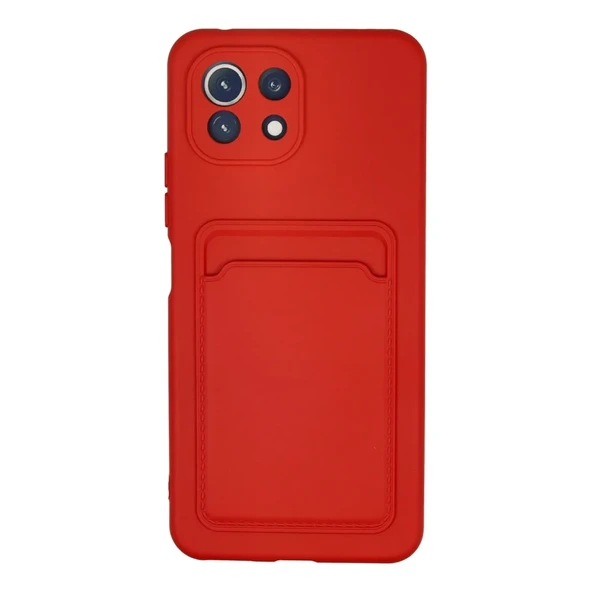 Mi 11 Lite Kılıf Kelvin Kartvizitli Silikon - Kırmızı ürün görseli 1