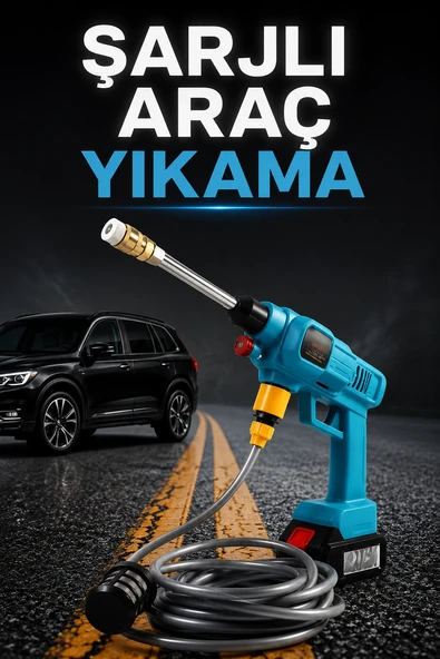 Şarjlı Yüksek Basınçlı Oto Yıkama Makinesi Sulama Tabancası Bahçe Yıkama Makinesi ürün görseli 1