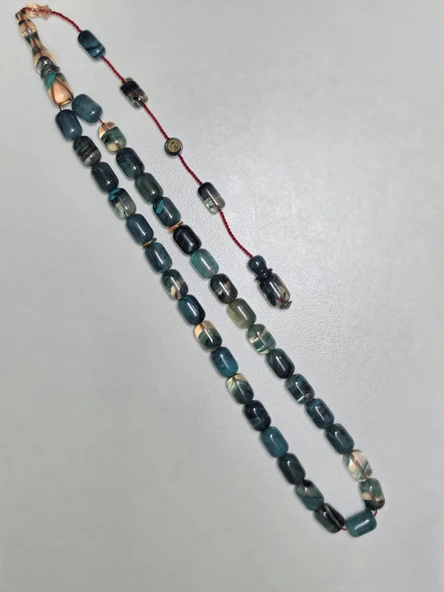 Erkan Çubukçu Usta İmzalı Multi Renk Sıkma Kehribar Tesbih Kapsül Kesim (7 x 10 mm) ürün görseli 1