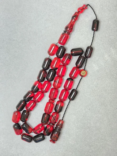 Erkan Çubukçu Usta İmzalı Multi Renk Sıkma Kehribar Tesbih Kapsül Kesim (7 x 10 mm) ürün görseli 1