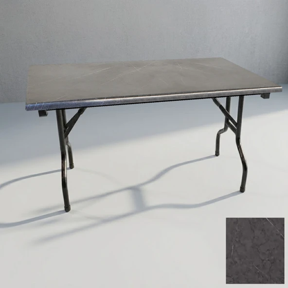 Banket Katlanır Masa (Werzalit, Allzalit. Vermodin Tabla 80x140) - Grey Marble ürün görseli 1