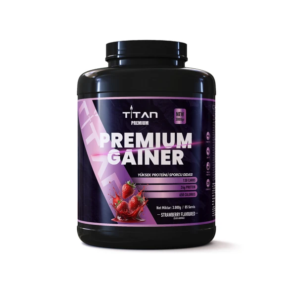 Titan Premium Gainer 3000Gr-Çilek-Aroma ürün görseli 1