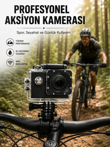 Profesyonel Çekimler İçin 4K Ultra HD WiFi Spor Kamerası ürün görseli 1