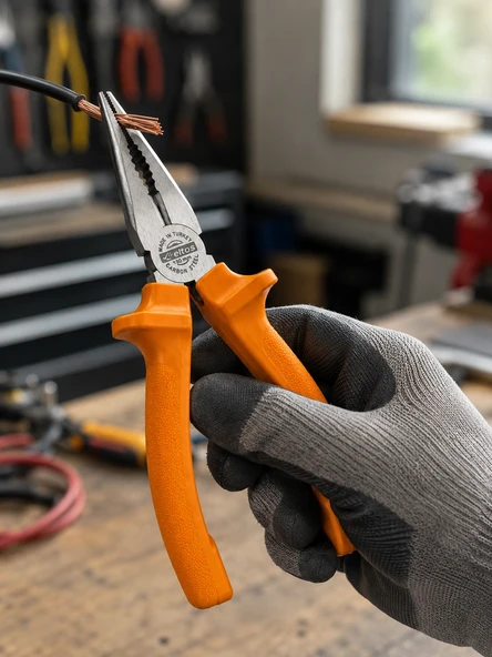 Ergonomik Saplı Hassas Kavrama Dövme Çelik Pense - Resim 5