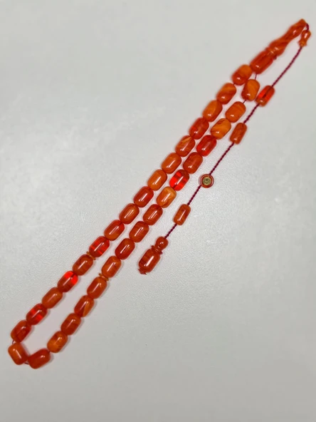 Erkan Çubukçu Usta İmzalı Multi Renk Sıkma Kehribar Tesbih Kapsül Kesim (7 x 10 mm) ürün görseli 1