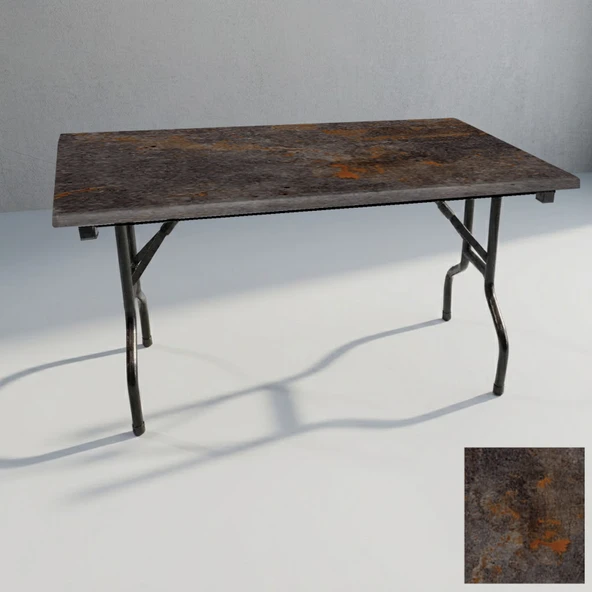 Banket Katlanır Masa (Werzalit, Allzalit. Vermodin Tabla 80x140) - Metalic Oxid 3 ürün görseli 1