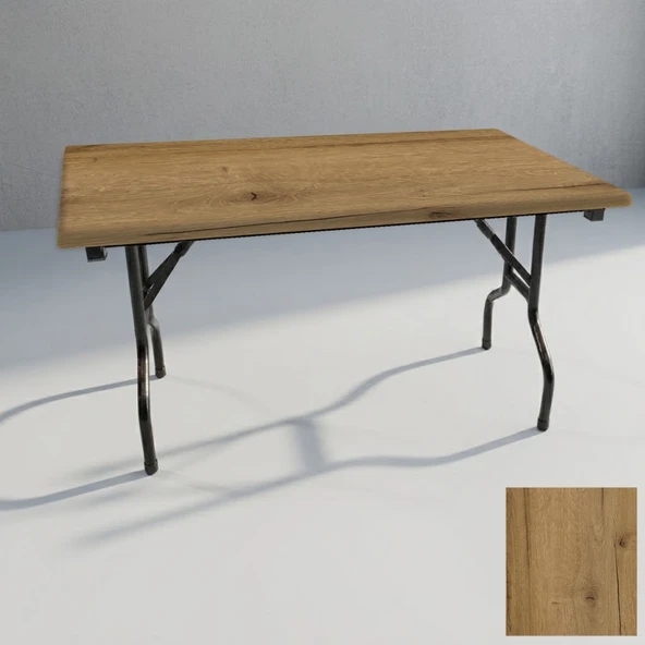 Banket Katlanır Masa (Werzalit, Allzalit. Vermodin Tabla 80x140) - Canyon Palace Oak ürün görseli 1