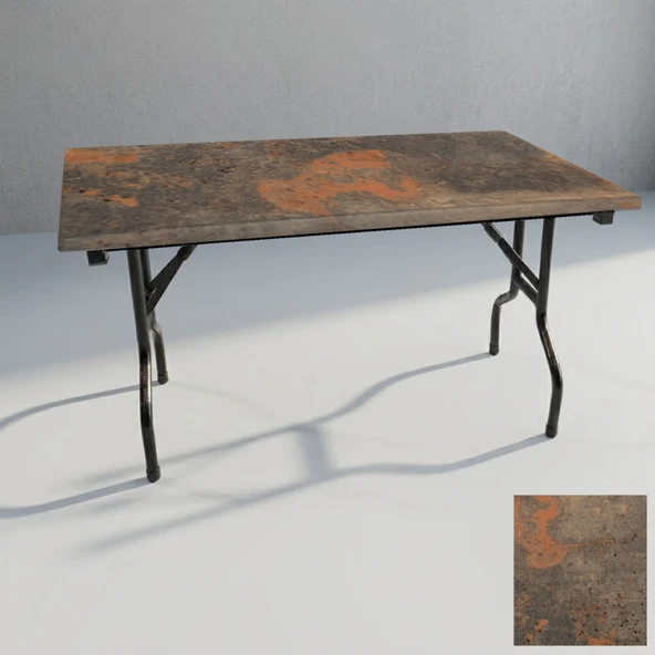 Banket Katlanır Masa (Werzalit, Allzalit. Vermodin Tabla 80x140) - Metalic Oxid 1 ürün görseli 1