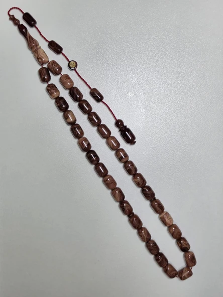 Erkan Çubukçu Usta İmzalı Multi Renk Sıkma Kehribar Tesbih Kapsül Kesim (7 x 10 mm) ürün görseli 1