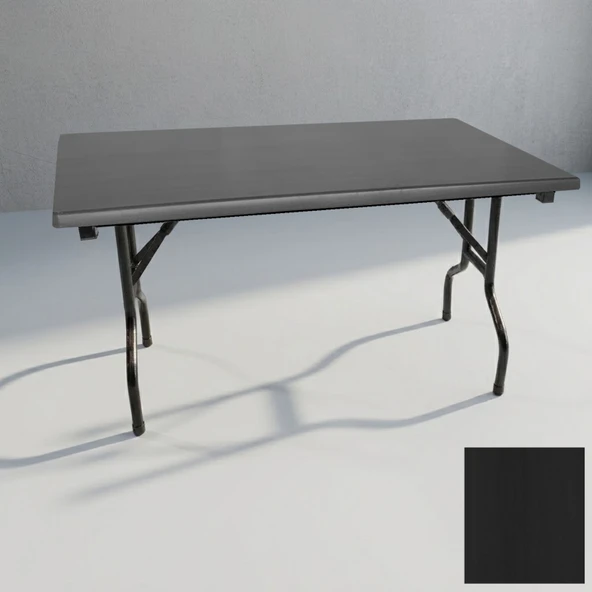Banket Katlanır Masa (Werzalit, Allzalit. Vermodin Tabla 80x140) - Siyah ürün görseli 1