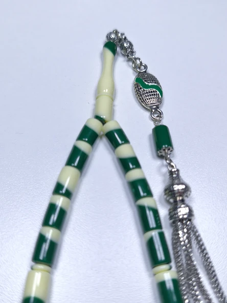 Beyzbol Topu Yeşil Tesbih (7 X 11 mm) ürün görseli 1