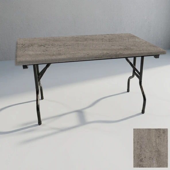 Banket Katlanır Masa (Werzalit, Allzalit. Vermodin Tabla 80x140) - Kahve Oxid ürün görseli 1