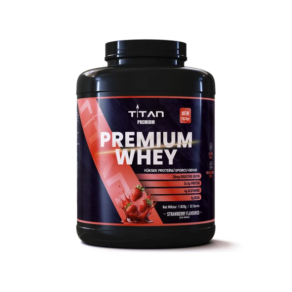 Titan Premium Whey Protein Tozu 1820g-Çilek-Aroma ürün görseli 1