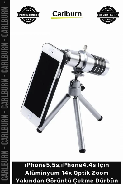Özel Üretim Lens ıPhone5/5s/ıPhone4/4s Alüminyum 14x Optik Zoom Yakından Görüntü Çekme Dürbün ürün görseli 1