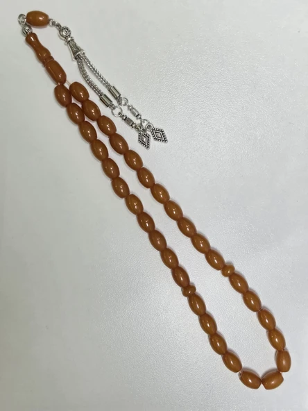 Mışmışi Renk Sıkma Kehribar Tesbih Püsküllü Fıçı Kesim (7 x 10 mm) ürün görseli 1
