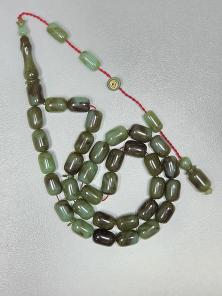 Erkan Çubukçu Usta İmzalı Multi Renk Sıkma Kehribar Tesbih Kapsül Kesim (7 x 10 mm) ürün görseli 1
