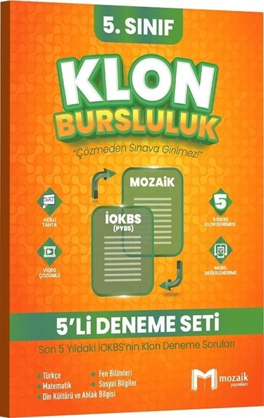 5. Sınıf Klon 5 li Deneme Seti Mozaik Yayınları ürün görseli 1