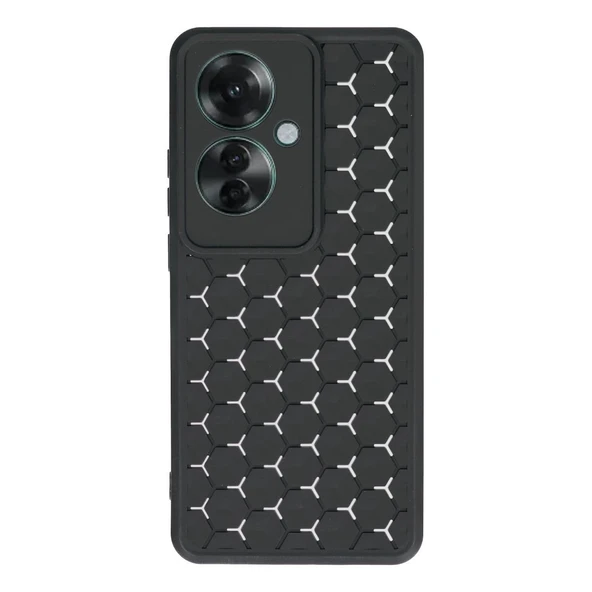 Oppo Reno 11f Kılıf Petek Silikon Kapak - Siyah ürün görseli 1