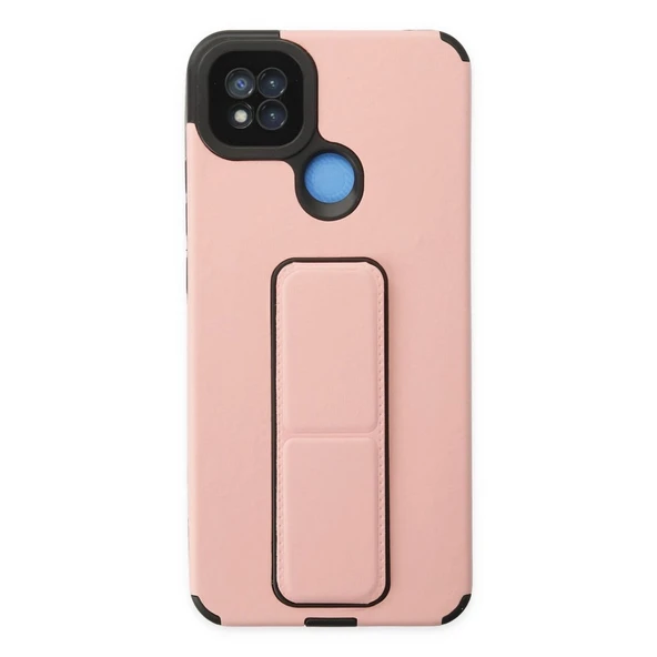 Xiaomi Redmi 9c Kılıf Mega Standlı Silikon - Pudra ürün görseli 1