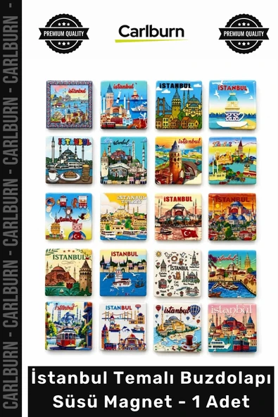 #Magnet Hediyelik Turistik Şehir Tasarımı Kaliteli Canlı İstanbul Temalı Buzdolapı Süsü Magnet ürün görseli 1