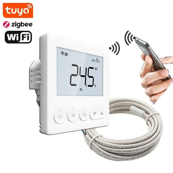 YATE10 Smart Tuya Wifi AC220V 16A Beyaz Termostat ürün görseli 1