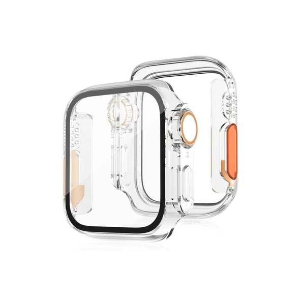 Apple Watch 44mm Watch 49mm Kasa Dönüştürücü Ve Ekran Koruyucu - Şeffaf ürün görseli 1