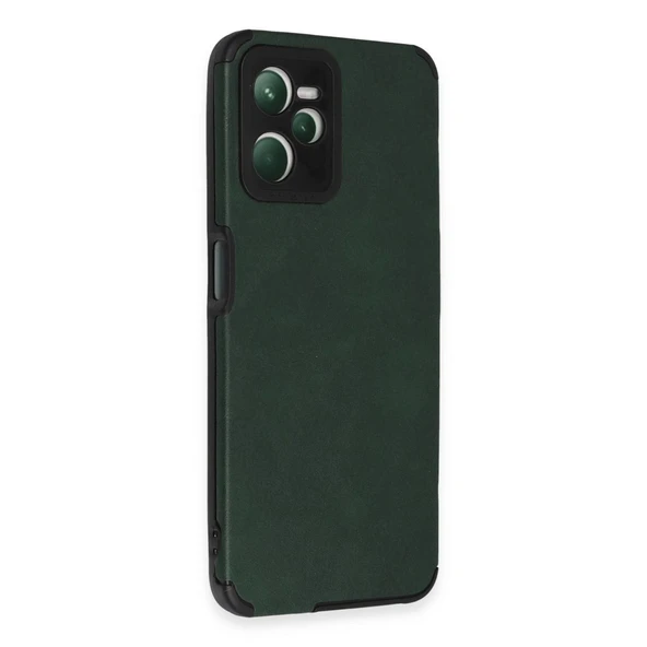 Realme C35 Kılıf Loop Deri Silikon - Yeşil - Resim 4
