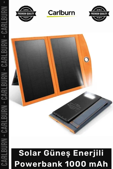 #Solar Kamp Karavan Taşınabilir Şarj Cihazı Hızlı TypeC USB Solar Güneş Enerjili Powerbank 1000mAh ürün görseli 1