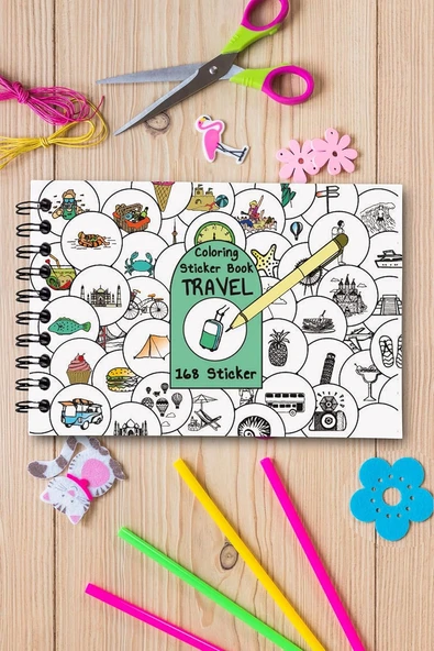 Postermanya Temalı Sticker Boyama Kitabı,168Li Bullet Journal Sticker, Yetişkinler Için Boyama Kitabı ürün görseli 1