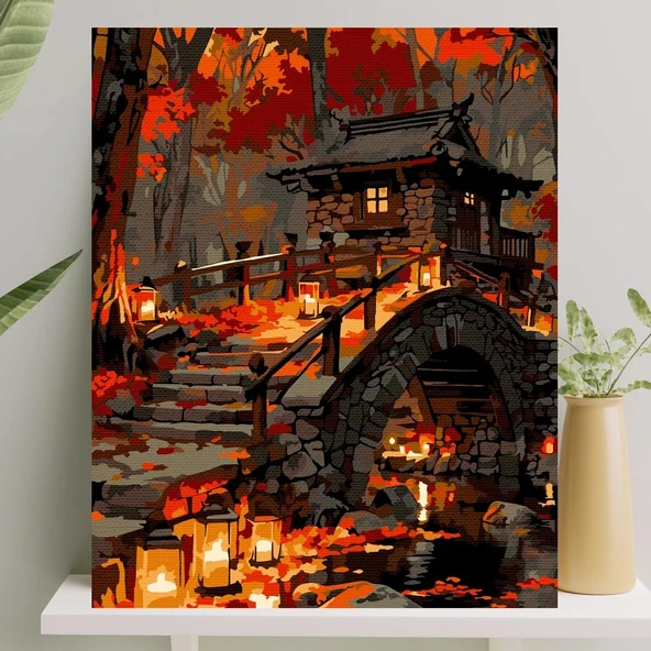 Sayılarla Boyama Tuval Seti Fırça Boya Dahil (Çıtalı) 40X50 Cm - Taş Ev ürün görseli 1