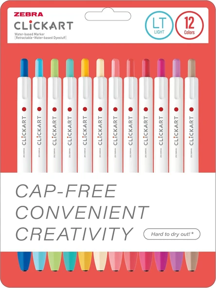 Zebra Clickart Market Pen Lt 12 Li Set ürün görseli 1