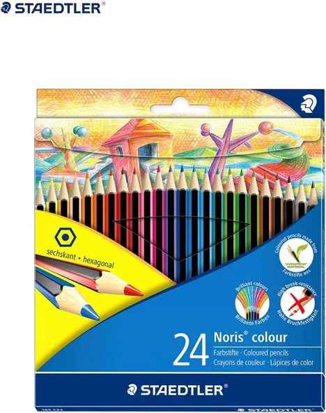 Staedtler Noris Colour Kuru Boya Kalemi, 24 Renk, Altıgen Biçim ürün görseli 1