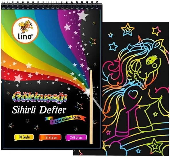 Lino Sihirli Defter A5 10 Yp. (Gökkuşaği Kazima) ürün görseli 1