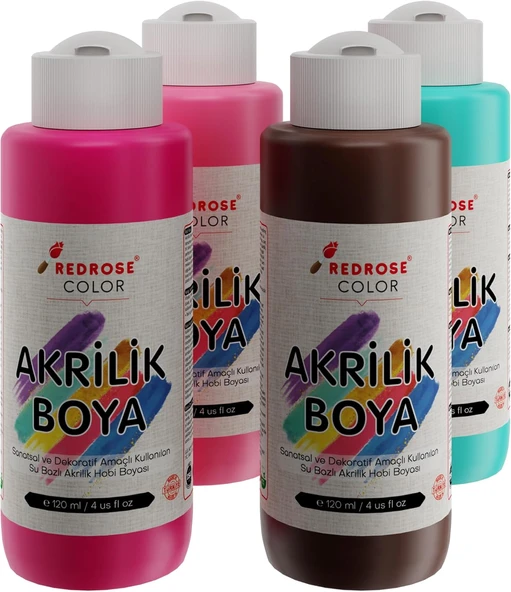 Red Tamamlayıcı Renkler Akrilik Boya 4'Lü Set 4X120 Ml ürün görseli 1