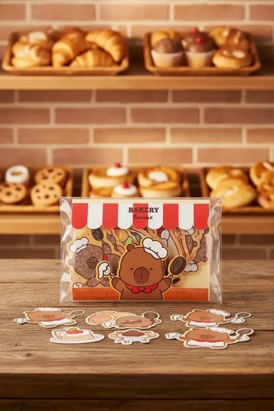 Miniso Pişirme Serisi Mimibara Temalı Sticker Seti Renkli Süsleme Çıkartmaları, 2025066810101 ürün görseli 1