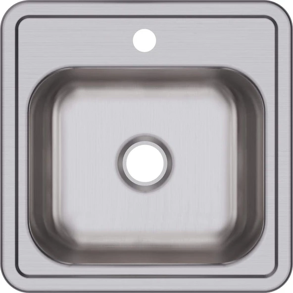 Elkay D115151 Dayton Paslanmaz Çelik Evye, Lavabo Için, Üst Tarafa Sabitlemek Için, Saten, Tek Delikli ürün görseli 1