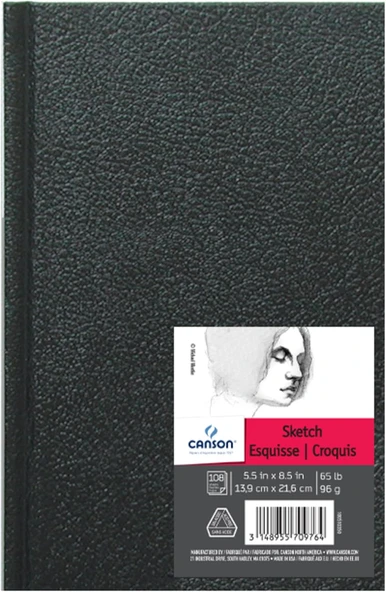 Canson Sanatçı Serisi Eskiz Defteri Kağıt Pedi, Kalem Kömür İçin, Asit İçermez, Sert Ciltli, 29,5 Kg, 5,5 X 8,5 Inç, 100 Yaprak, 0, 5,5 X 8,5 Cm ürün görseli 1