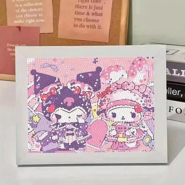 Kuromi My Melody Diy Kendin Yap Fotoğraf Çerçeveli Mozaik Elmas Boyama 2 ürün görseli 1