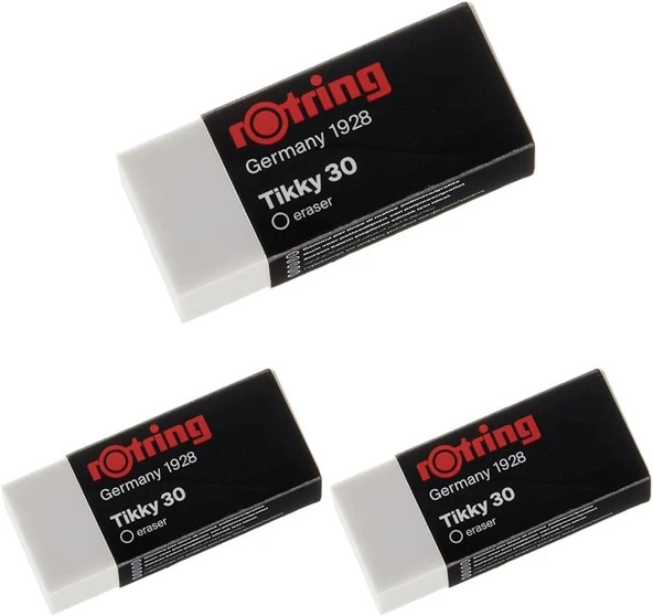 Rotring Tikky30 Kurşun Kalem Silgisi, Orta Boy, Beyaz 3Lü Paket ürün görseli 1