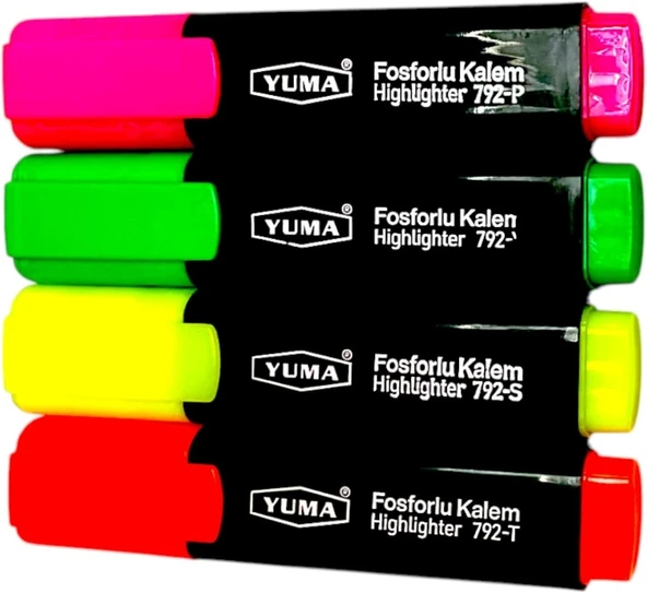 Feyza Yapi Yuma Fosforlu Blisterli Kalem 4 Lü Ym-792-4 ürün görseli 1