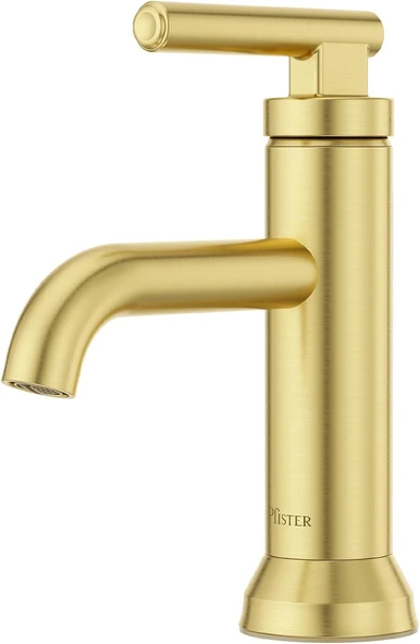 Pfister Capistrano Banyo Lavabo Bataryası, Tek Kontrol, 1 Kulplu, Tek Delikli, Fırçalanmış Altın Kaplama, Lf042Csobg ürün görseli 1